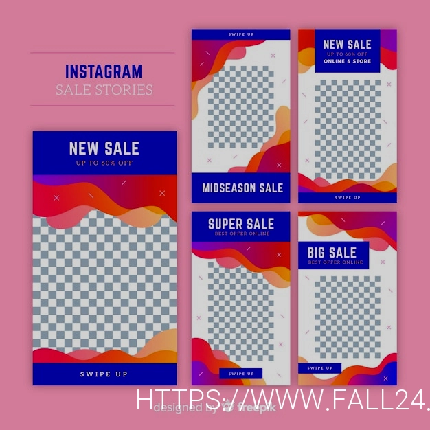 Free vector colorful abstract sale instagram stories
